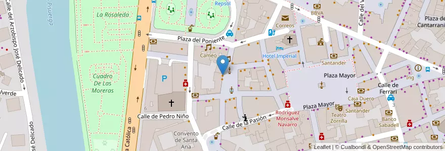 Mapa de ubicacion de Belmondo en Espagne, Castille-Et-León, Valladolid, Valladolid.