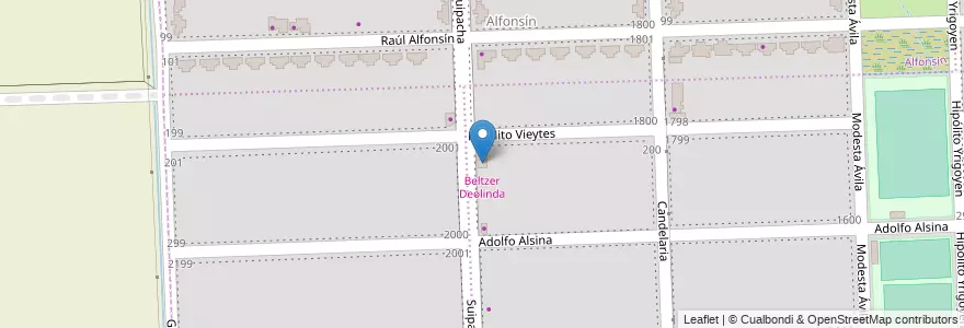 Mapa de ubicacion de Beltzer Deolinda en آرژانتین, سانتافه, Departamento Rosario, Municipio De Funes, Funes.