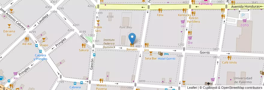 Mapa de ubicacion de Benaim, Palermo en آرژانتین, Ciudad Autónoma De Buenos Aires, Buenos Aires.