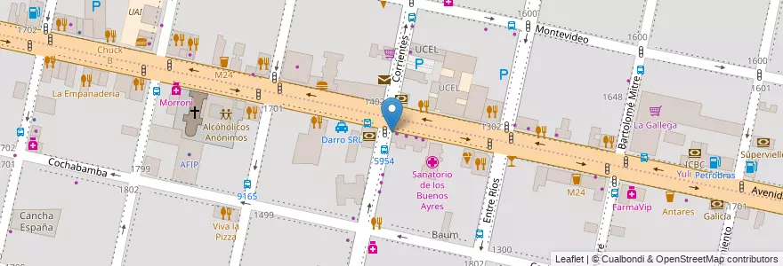 Mapa de ubicacion de Benecca en الأرجنتين, سانتا في, Departamento Rosario, Municipio De Rosario, روساريو.