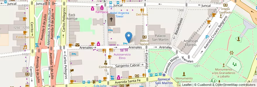Mapa de ubicacion de Bengal, Retiro en الأرجنتين, Ciudad Autónoma De Buenos Aires, Comuna 1, Buenos Aires.