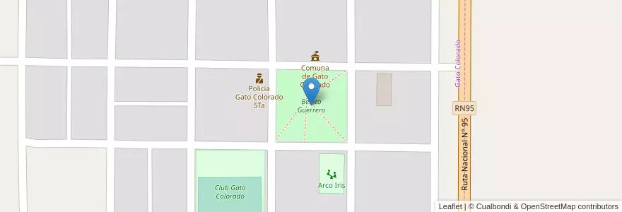 Mapa de ubicacion de Benito Guerrero en آرژانتین, سانتافه, Municipio De Gato Colorado, Gato Colorado.