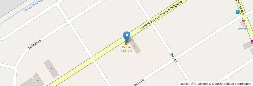 Mapa de ubicacion de Benito y Mirtha en 아르헨티나, 부에노스아이레스주, Partido De Tigre, Don Torcuato.