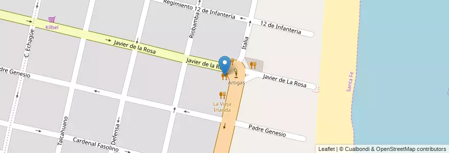 Mapa de ubicacion de Benizio Restó Bar en Arjantin, Santa Fe, Departamento La Capital, Santa Fe Capital.