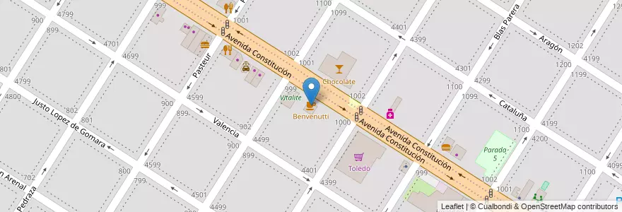 Mapa de ubicacion de Benvenutti en Arjantin, Buenos Aires, Partido De General Pueyrredón, Mar Del Plata.