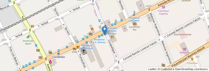 Mapa de ubicacion de Berea, Flores en アルゼンチン, Ciudad Autónoma De Buenos Aires, Comuna 7, ブエノスアイレス.