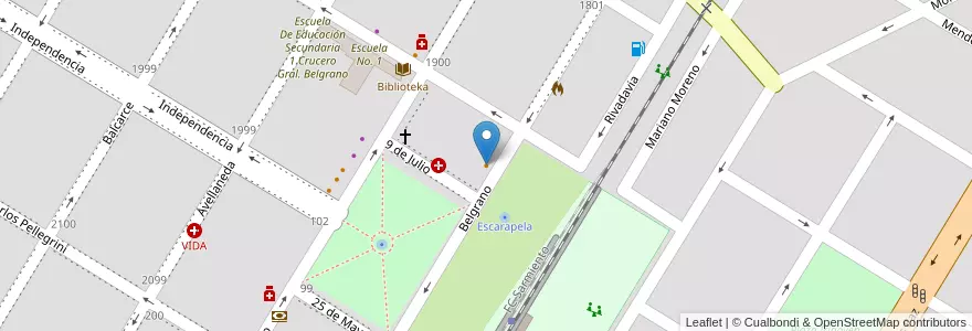Mapa de ubicacion de Berlin en Arjantin, Buenos Aires, Partido De Marcos Paz, Marcos Paz.