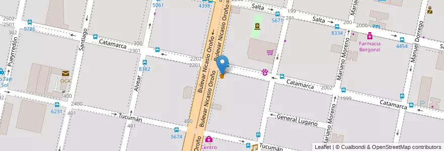 Mapa de ubicacion de Berlina Boulevard en アルゼンチン, サンタフェ州, Departamento Rosario, Municipio De Rosario, ロサリオ.