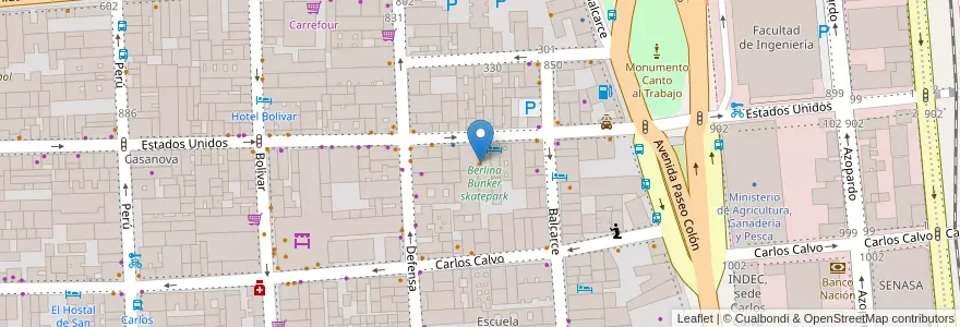 Mapa de ubicacion de Berlina Bunker, San Telmo en アルゼンチン, Ciudad Autónoma De Buenos Aires, Comuna 1, ブエノスアイレス.