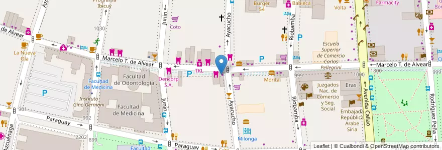 Mapa de ubicacion de Bernard Dentales, Recoleta en 阿根廷, Ciudad Autónoma De Buenos Aires, Comuna 2, 布宜诺斯艾利斯.