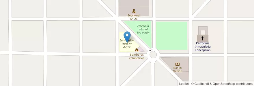 Mapa de ubicacion de Bernardino Izuel N° 4-017 en Arjantin, Şili, Mendoza, Departamento San Rafael, Distrito Villa Atuel.