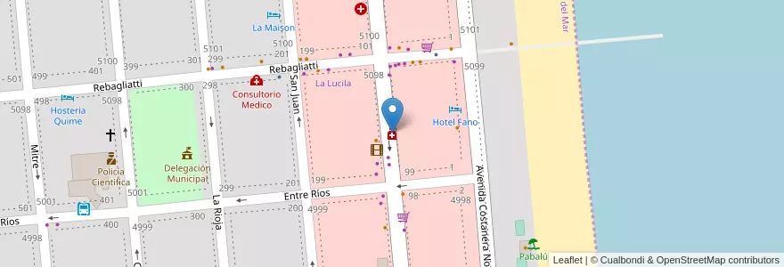 Mapa de ubicacion de Bertinetti en الأرجنتين, La Lucila Del Mar.