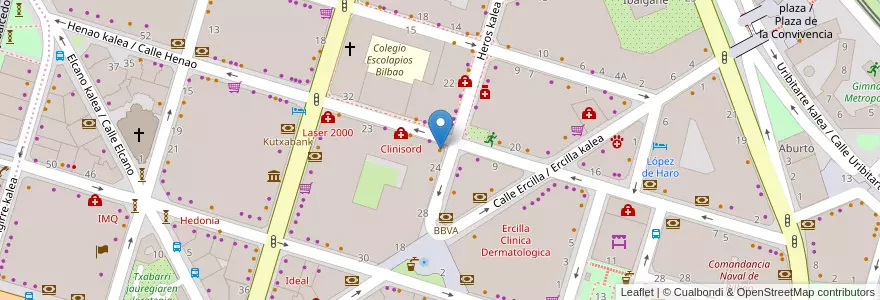 Mapa de ubicacion de Bertiz en Испания, Страна Басков, Bizkaia, Bilboaldea, Бильбао.
