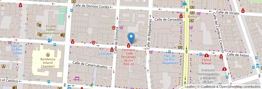 Mapa de ubicacion de Bésame Aquí en スペイン, マドリード州, Comunidad De Madrid, Área Metropolitana De Madrid Y Corredor Del Henares, Madrid.