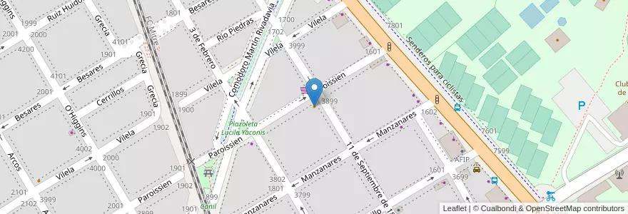 Mapa de ubicacion de Besares en Arjantin, Ciudad Autónoma De Buenos Aires, Buenos Aires, Comuna 13.