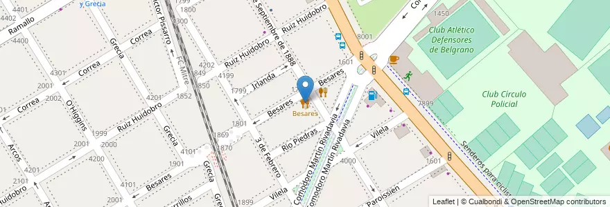 Mapa de ubicacion de Besares, Nuñez en Arjantin, Ciudad Autónoma De Buenos Aires, Buenos Aires, Comuna 13.