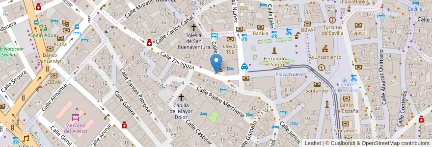 Mapa de ubicacion de Bestiario en スペイン, アンダルシア州, Sevilla, セビリア.