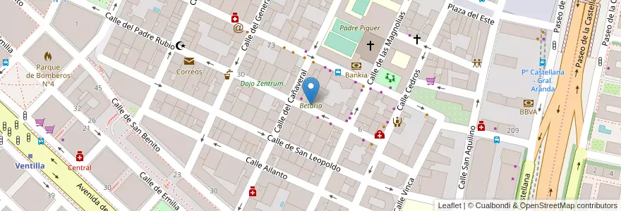 Mapa de ubicacion de Betaria en Испания, Мадрид, Мадрид, Área Metropolitana De Madrid Y Corredor Del Henares, Мадрид.