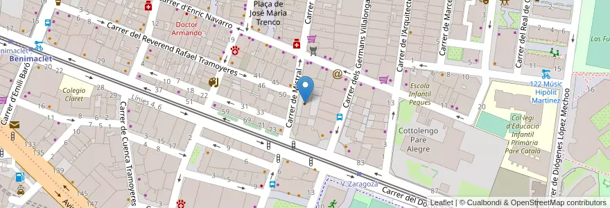 Mapa de ubicacion de Betel School en スペイン, バレンシア州, València / Valencia, Comarca De València, València.