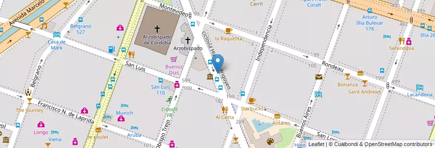 Mapa de ubicacion de Betos Lomitos en Argentinien, Provinz Córdoba, Departamento Capital, Pedanía Capital, Córdoba, Municipio De Córdoba.