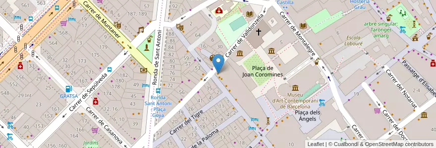 Mapa de ubicacion de Betty Ford's en Espanha, Catalunha, Barcelona, Barcelonès, Barcelona.