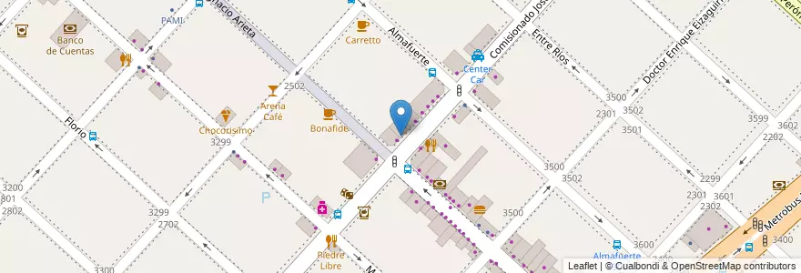 Mapa de ubicacion de Bianca Heladeria en Arjantin, Buenos Aires, Partido De La Matanza, San Justo.