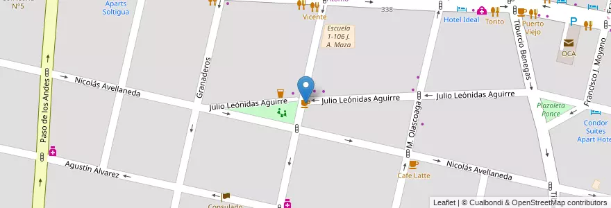 Mapa de ubicacion de Bianco & Nero en アルゼンチン, チリ, メンドーサ州, Departamento Capital, Ciudad De Mendoza, Sección 5ª Residencial Sur.