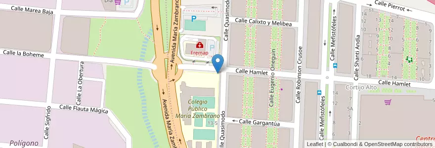 Mapa de ubicacion de Bibliobús Municipal - Anclaje de Cortijo Alto en España, Andalucía, Málaga, Málaga-Costa Del Sol, Málaga.