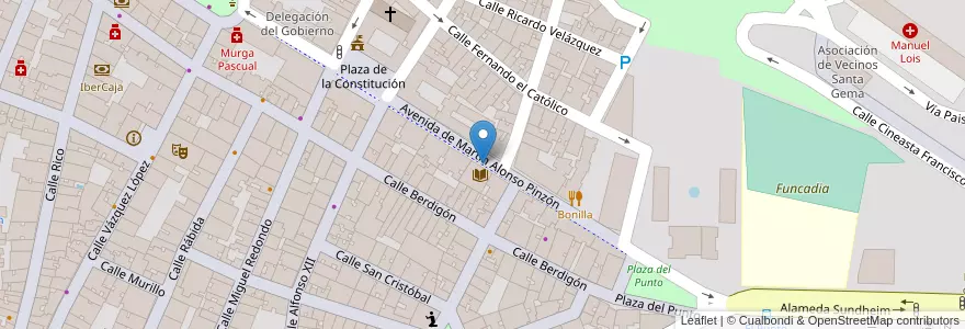 Mapa de ubicacion de Biblioteca en Espanha, Andaluzia, Huelva, Comarca Metropolitana De Huelva, Huelva.