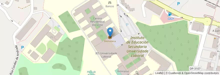 Mapa de ubicacion de Biblioteca en Sepanyol, Galicia / Galiza, A Coruña, A Coruña, Culleredo.
