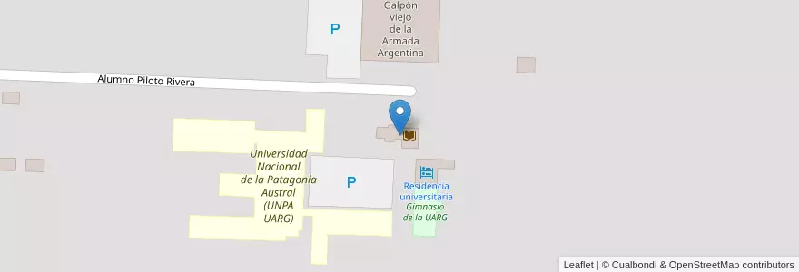 Mapa de ubicacion de Biblioteca académica Malvina Perazo en Argentina, Chile, Wilayah Santa Cruz, Güer Aike, Municipio De Río Gallegos, Río Gallegos.