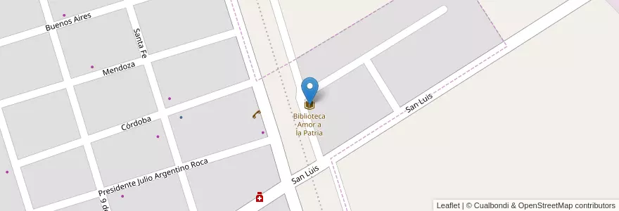 Mapa de ubicacion de Biblioteca Amor a la Patria en アルゼンチン, サンタフェ州, Departamento Rosario, Municipio De Pueblo Uranga.