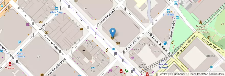 Mapa de ubicacion de Biblioteca Arús en Espagne, Catalogne, Barcelone, Barcelonais, Barcelone.