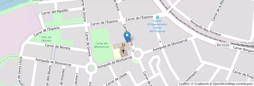 Mapa de ubicacion de Biblioteca Barri de Montserrat en 스페인, Catalunya, Barcelona, Osona, Torelló.