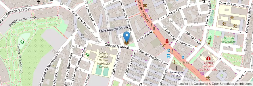 Mapa de ubicacion de Biblioteca Caja Duero en スペイン, カスティーリャ・イ・レオン州, サラマンカ, Campo De Salamanca, サラマンカ.