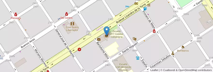 Mapa de ubicacion de Biblioteca Carlos Casado en Argentine, Santa Fe, Departamento Caseros, Municipio De Casilda, Casilda.