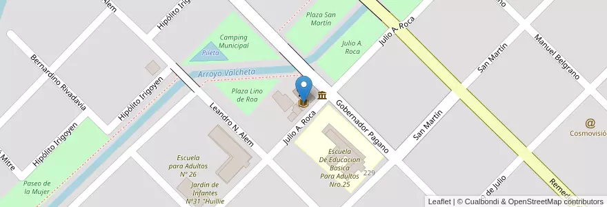 Mapa de ubicacion de Biblioteca "Ceferino Namuncura" en آرژانتین, استان ریو نگرو، آرژانتین, Departamento Valcheta, Valcheta, Valcheta.