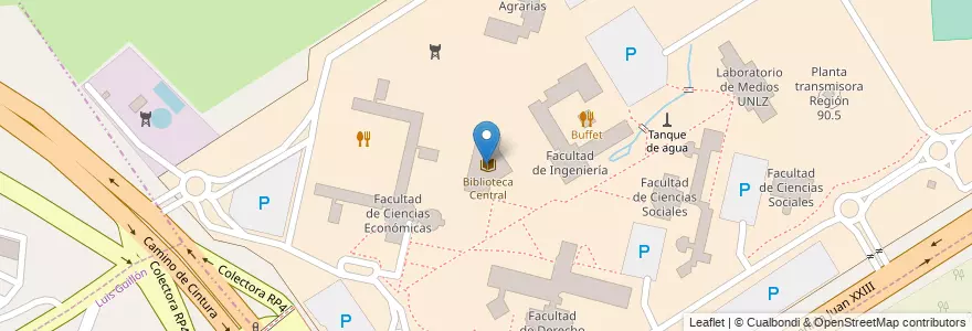 Mapa de ubicacion de Biblioteca Central en آرژانتین, استان بوئنوس آیرس, Partido De Lomas De Zamora.