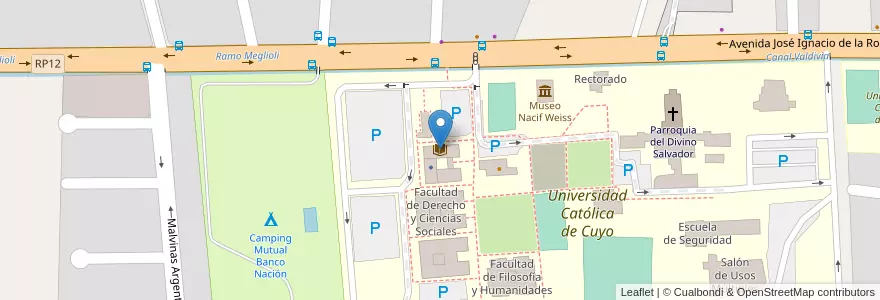 Mapa de ubicacion de Biblioteca Central en الأرجنتين, سان خوان, تشيلي, Rivadavia.