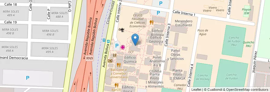 Mapa de ubicacion de Biblioteca Central , Rectorado en آرژانتین, Salta, Capital, Municipio De Salta, Salta.
