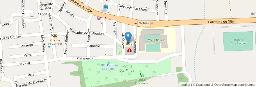 Mapa de ubicacion de Biblioteca Comunale en スペイン, アンダルシア州, アルメリア, アルメリア.