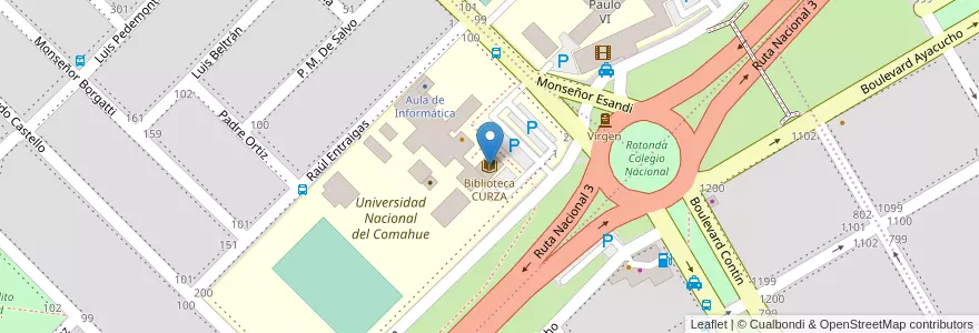 Mapa de ubicacion de Biblioteca CURZA en 阿根廷, 内格罗河省, Departamento Adolfo Alsina, Viedma, Viedma.
