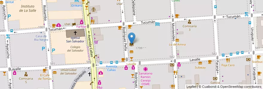 Mapa de ubicacion de Biblioteca Dante Alighieri, San Nicolas en 阿根廷, Ciudad Autónoma De Buenos Aires, 布宜诺斯艾利斯.
