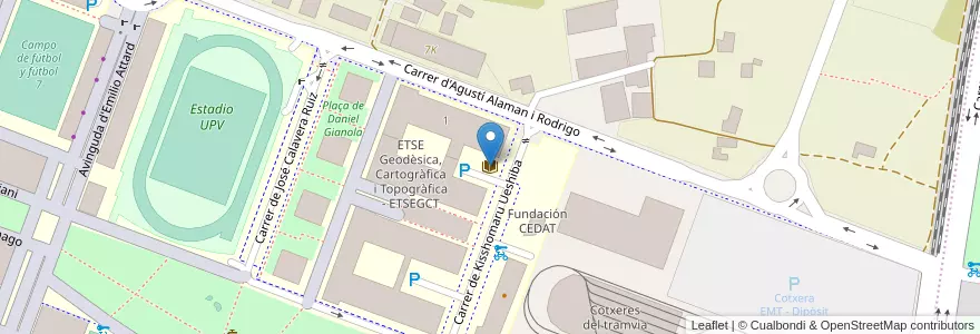Mapa de ubicacion de Biblioteca de ADE-Topografía en إسبانيا, منطقة بلنسية, فالنسيا, Comarca De València, فالنسيا.