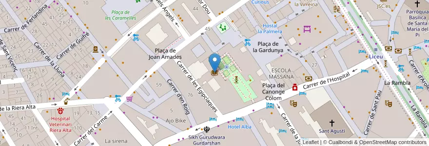 Mapa de ubicacion de Biblioteca de Catalunya en Испания, Каталония, Барселона, Барселонес, Барселона.