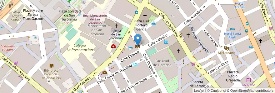 Mapa de ubicacion de Biblioteca de Derecho en Espanha, Andaluzia, Granada, Comarca De La Vega De Granada, Granada.