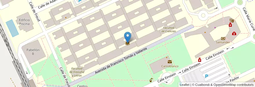 Mapa de ubicacion de Biblioteca de Económicas UAM en 西班牙, Comunidad De Madrid, Comunidad De Madrid, Área Metropolitana De Madrid Y Corredor Del Henares, Madrid.
