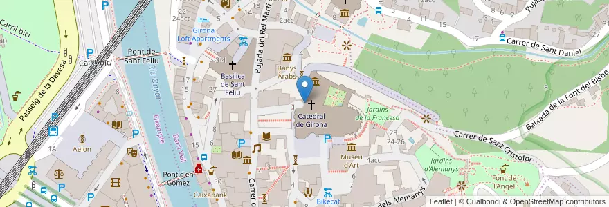Mapa de ubicacion de Biblioteca de la Catedral en Spanje, Catalonië, Gerona, Gironès, Gerona.