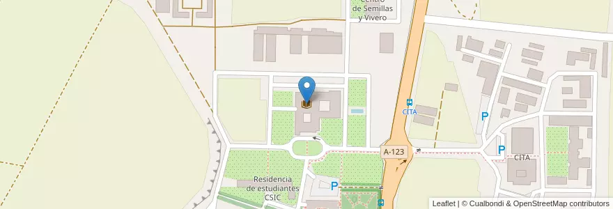 Mapa de ubicacion de Biblioteca de la Estación Experimental del Aula Dei en Espagne, Aragon, Saragosse, Zaragoza, Saragosse.