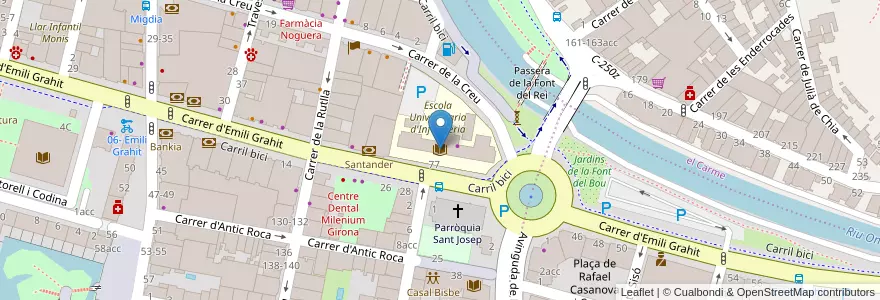 Mapa de ubicacion de Biblioteca de La UdG. Campus Emili Grahit en İspanya, Catalunya, Girona, Gironès, Girona.